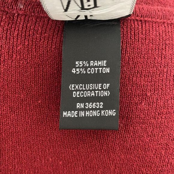 Ali Miles Nostalgia Vintage Fall Embroidered Cotton Burgundy Red Button Vest M - Picture 8 of 8